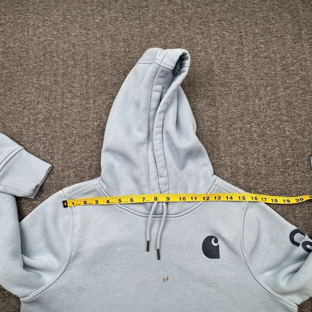 Carhartt Hoodie Sweatshirt Women's Sz Medium 8-10 Relaxed Fit Pullover Blue - Picture 11 of 15